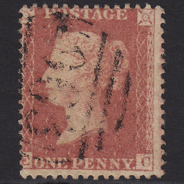GB QV 1857 1d Rose-red (Plate 60) SG40-C10(1) EC FU Misperf