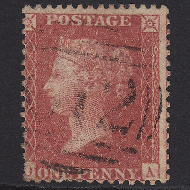 GB QV 1857 1d (Plate 52) SG40-C10(1) OA GU Light Peterborough 612 Misperf