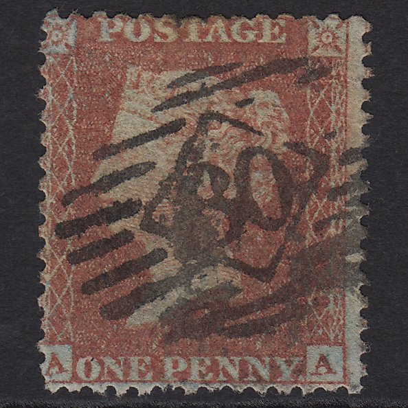 GB QV 1855 1d Red-brown (Plate 9) SGC6(1) AA PU Missing Imprimatur