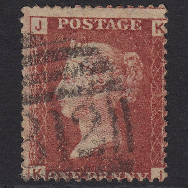 GB QV 1864 1d Lake-red (Plate 72) SG44-G1(2) KJ GU Gloucester 312 Misperf