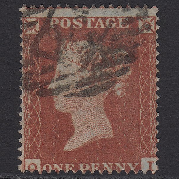 GB QV 1854 1d Red-brown (Plate 174) SG17-C1(1) QI GU London IS Cancel Misperf