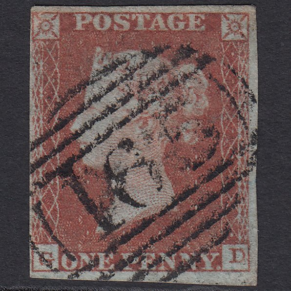 GB QV 1841 1d Red-brown (Plate 122) SG8-B1(1) GD GU 4 Margins Carlisle 165