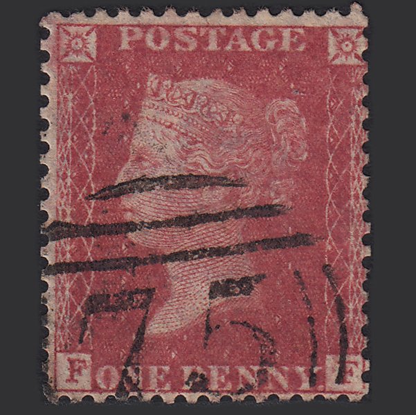 GB QV 1857 1d Rose-red (Plate 59) SG40-C10(1) FF FU Birmingham 75