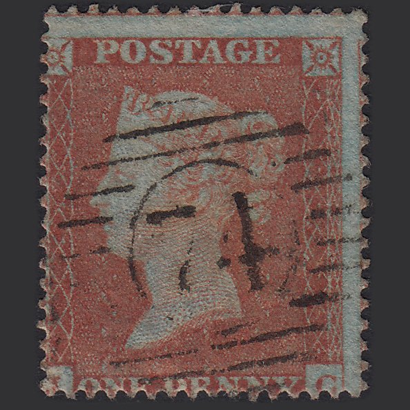 GB QV 1854 1d Red-brown SG17-C1(1) JC FU London D&S 74 Misperf