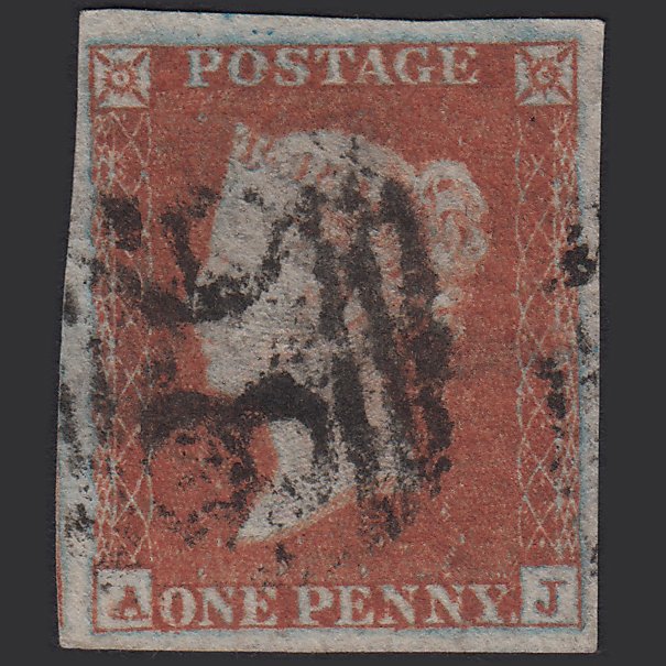 GB QV 1841 1d (Plate 109) SG8-B1(1) Framed Reverse AJ GU 4 Good Margins