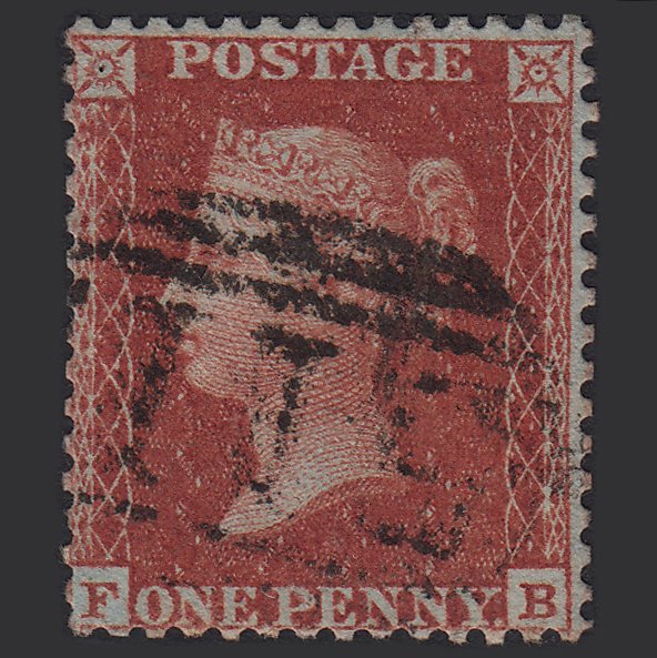 GB QV 1855 1d Red-brown (Plate 2) SG24-C3(1) FB FU Market Harborough 511