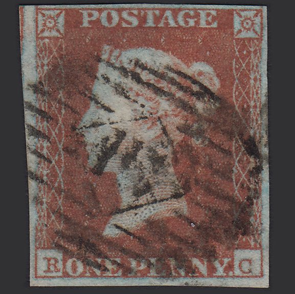 GB QV 1841 1d Red-brown (Plate 107) SG8-B1(1) RC FU 4M London IS Cancel