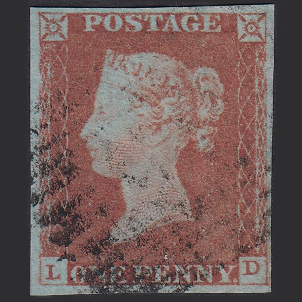 GB QV 1841 1d Red-brown (Plate 71) SG8-B1(1) LD FU 4 Margins Scotland