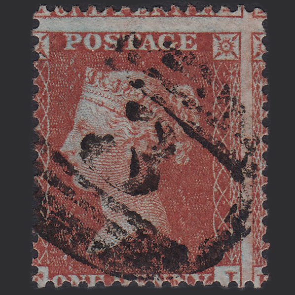 GB QV 1855 1d Red-brown (Plate 3) SG24-C3(1) FI FU Abingdon 3 Large Misperf