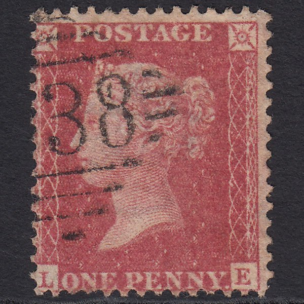 GB QV 1857 1d Rose-red (Plate 36) SG40-C10(1) LE FU Ireland