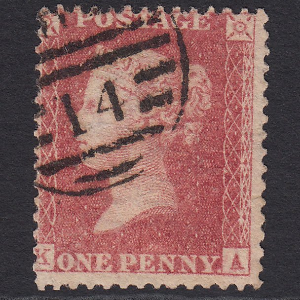 GB QV 1857 1d Rose-red (Plate 60) SG40-C10(1) KA GU London D&S Cancel