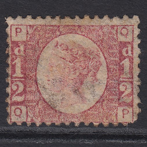 GB QV 1870 1/2d Rose (Plate 3) SG49-G4 QP Good M Mint