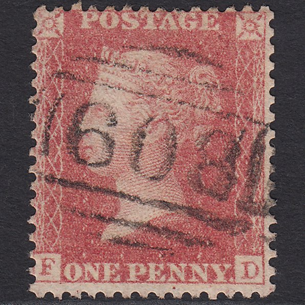 GB QV 1857 1d Rose-red (Plate 52) SG40-C10(1) FD FU Penryn 608