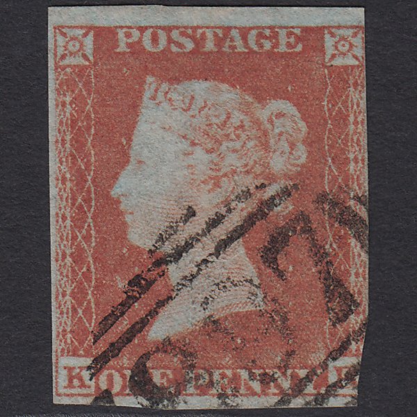 GB QV 1841 1d Red-brown (Plate 148) SG8-B2(1) KB GU 3 Margins Wisbech 897