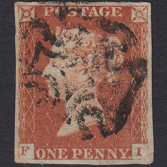 GB QV 1841 1d Red-brown (Plate 21) SG8-B1(1) FI GU 4 Margins Maltese Cross