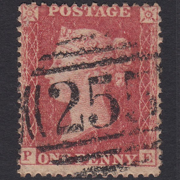GB QV 1857 1d Rose-red (Plate 59) SG40-C10(1) PE FU Doncaster 255 Misperf