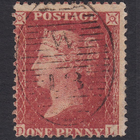 GB QV 1857 1d Rose-red (Plate 56) SG40-C10(1) DL FU London D&S W13 Misperf