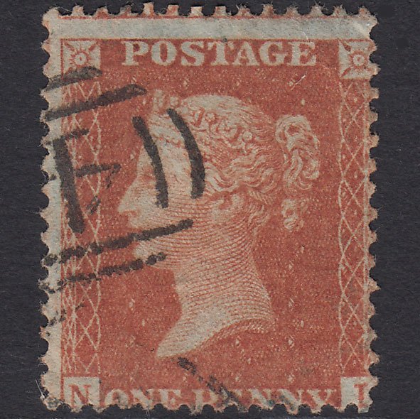 GB QV 1857 1d Orange-brown (Plate 24) SG33-C8(5) NI FU