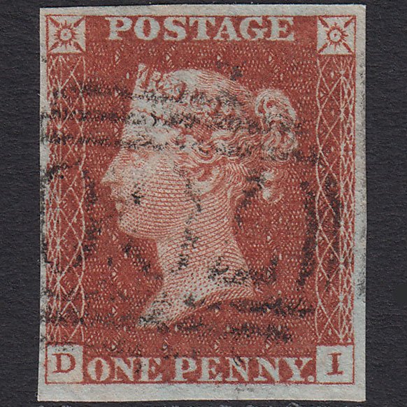 GB QV 1841 1d Red-brown (Plate 48) SG8-B1(1) DI VFU 4 Margins Sheffield 700