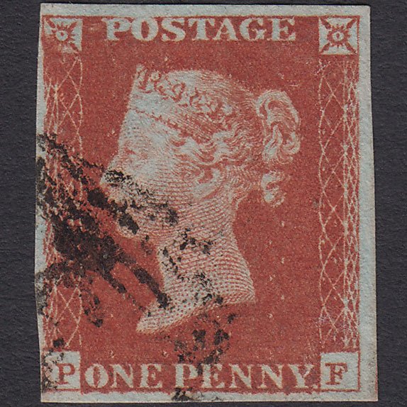 GB QV 1841 1d Red-brown (Plate 60) SG8-B1(1) PF VFU 4 Margins