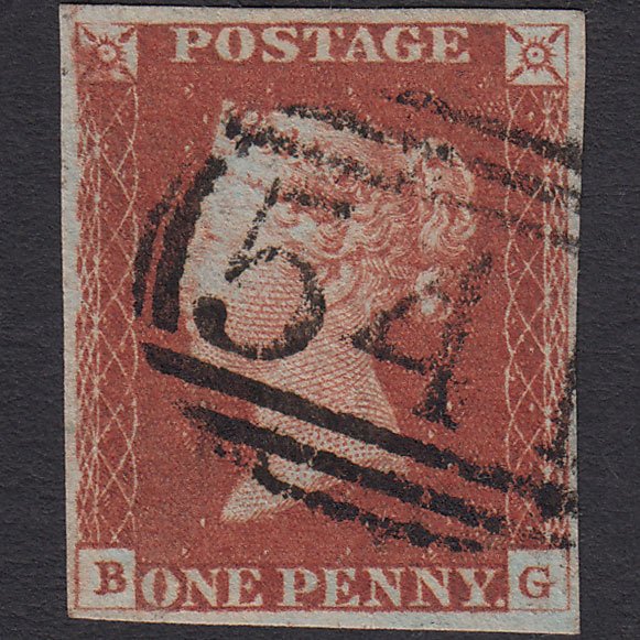 GB QV 1841 1d Red-brown (Plate 60) SG8-B1(1) BG VFU 4 Margins Newark 541