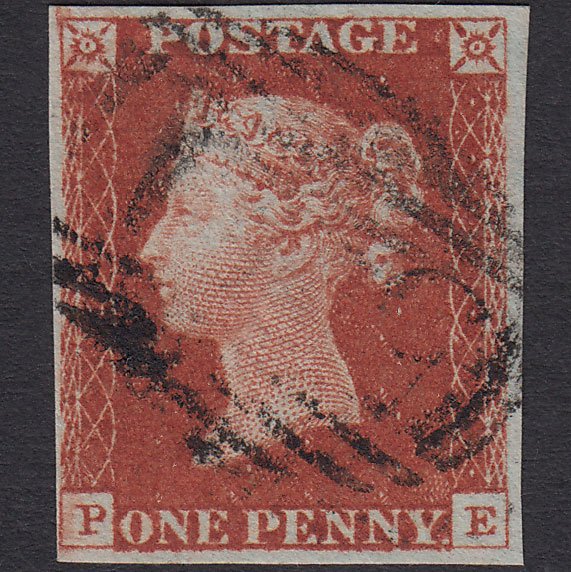 GB QV 1841 1d Red-brown (Plate 60) SG8-B1(1) PE VFU 4 Margins