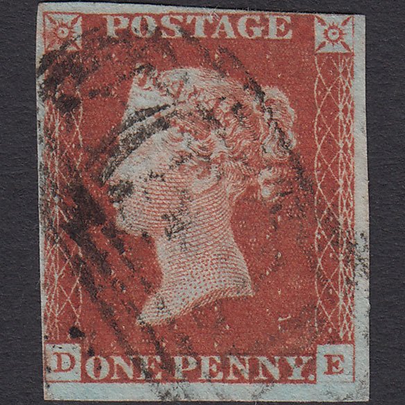 GB QV 1841 1d Red-brown (Plate 60) SG8-B1(1) DE FU nr 4 Margins