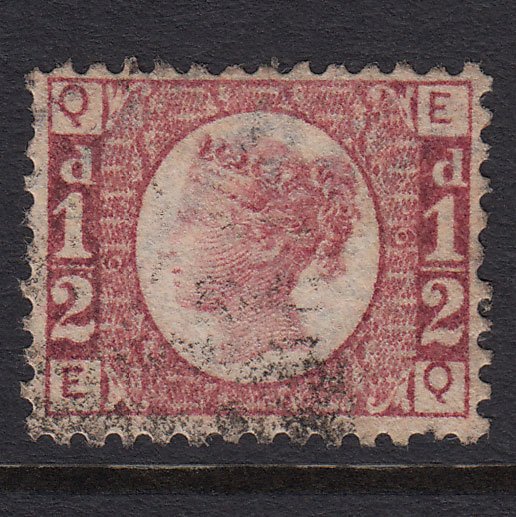 GB QV 1870 1/2d Rose-red (Plate 6) SG48-G4 EQ GU Light Cancel Well Centred
