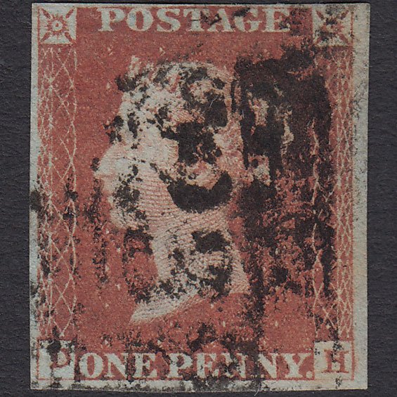 GB QV 1841 1d Red-brown (Plate 80) SG8-B1(1) DG GU 4 Margins Scotland
