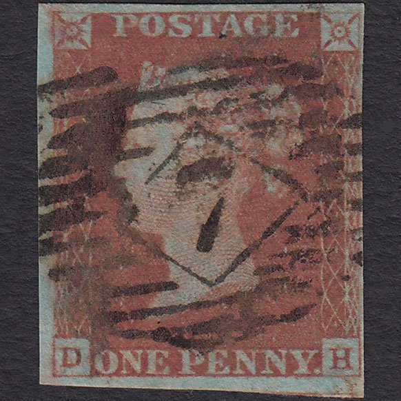 GB QV 1841 1d Red-brown (Plate 73) SG8-B1(1) DH GU 4 Margins London IS 7