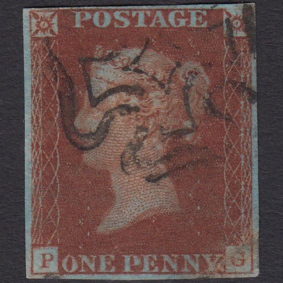 GB QV 1841 1d Deep Red-brown (Plate 16) SG10-B1(4) PG GU Maltese Cross
