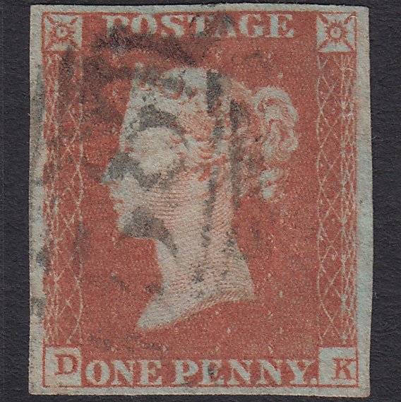 GB QV 1841 1d Red-brown (Plate 87) SG8-B1(1) DK FU 4 Margins