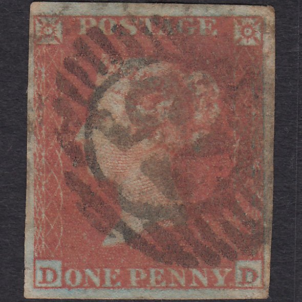 GB QV 1841 1d Red-brown (Plate 154) SG8-B2(1) DD GU 4 Margins 75