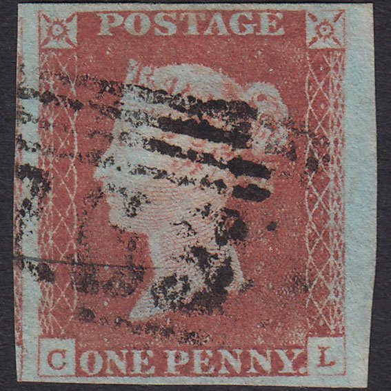 GB QV 1841 1d Red-brown (Plate 83) SG8-B1(1) CL GU 4 Margins Marginal