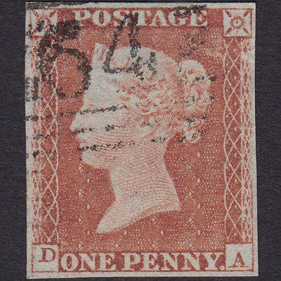 GB QV 1841 1d Pale Red-brown (Plate 77) SG9-B1(3) DA FU 4 Margins Scotland