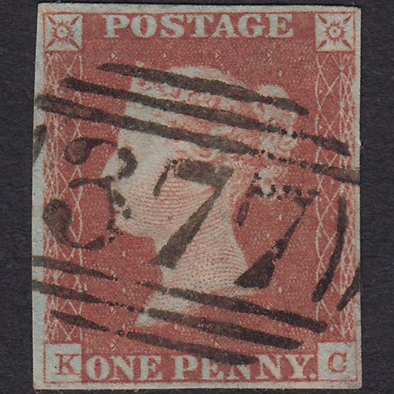 GB QV 1841 1d Red-brown (Plate 77) SG8-B1(1) KC GU 4M Ottery ST Mary 377