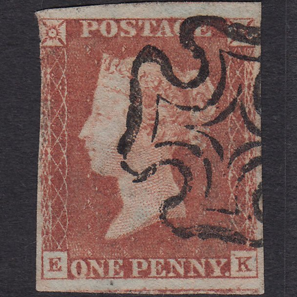 GB QV 1841 1d Red-brown Penny Black (Plate 8) SG7-A2 EK FU 3 Margins MX