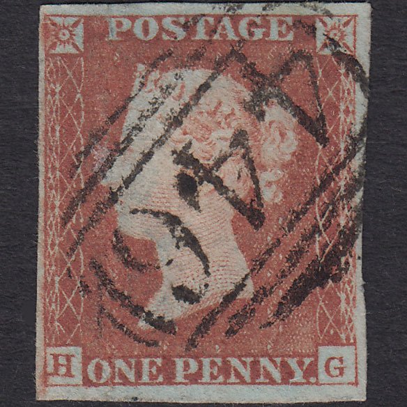 GB QV 1841 1d Red-brown (Plate 77) SG8-B1(1) HG GU 4 Margins Ledbury 446