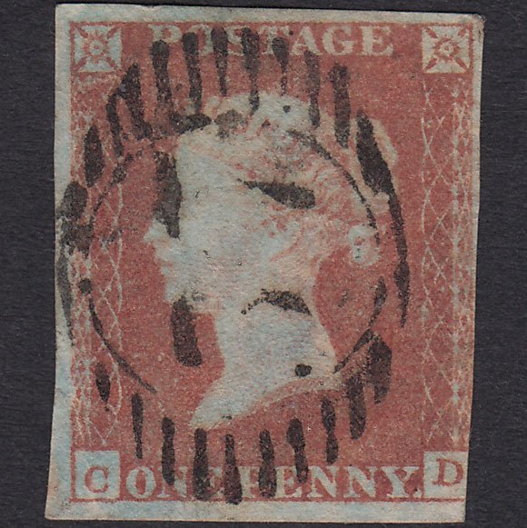 GB QV 1841 1d Red-brown (Plate 97) SG8-B1(1) CD GU 3m London D&S Cancel