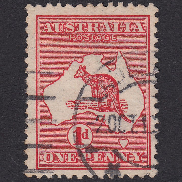 AUSTRALIA 1913 1d Carmine Kangaroo SG2b FU
