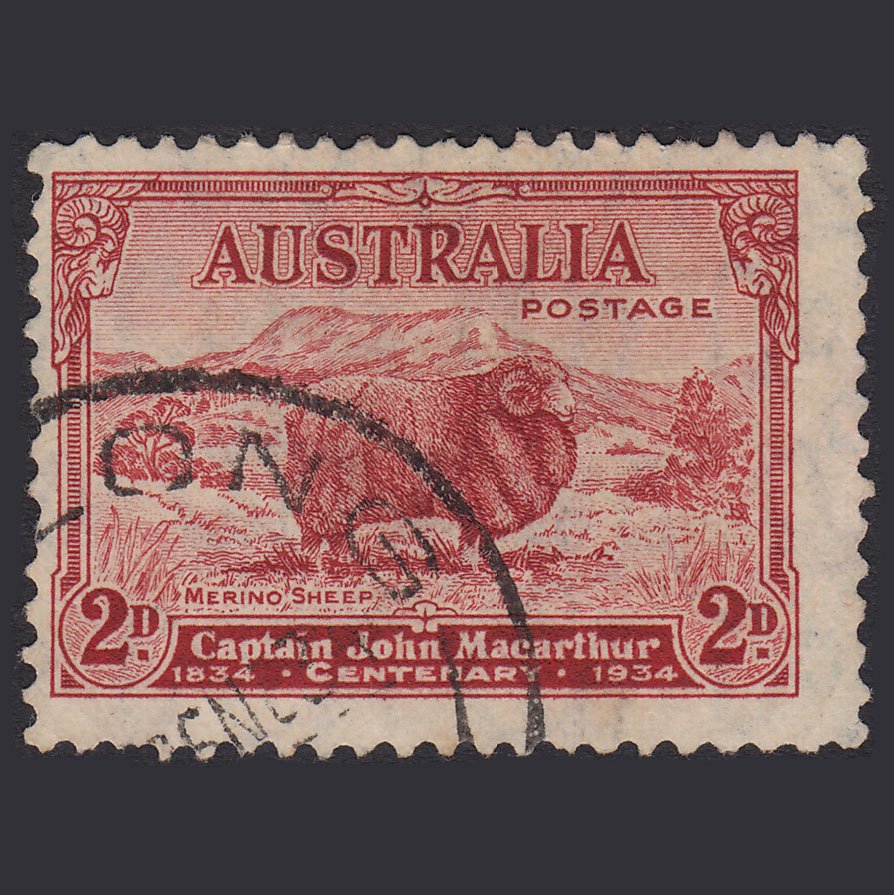 AUSTRALIA 1934 2d Carmine-Red Merino Ram SG150 GU CDS