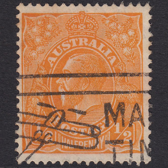 AUSTRALIA 1928 1/2d Orange King George V SG94 FU Airmail Cancel