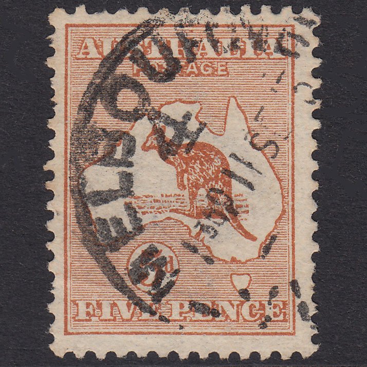 AUSTRALIA 1913 5d Chestnut Kangaroo SG8 GU Melbourne CDS
