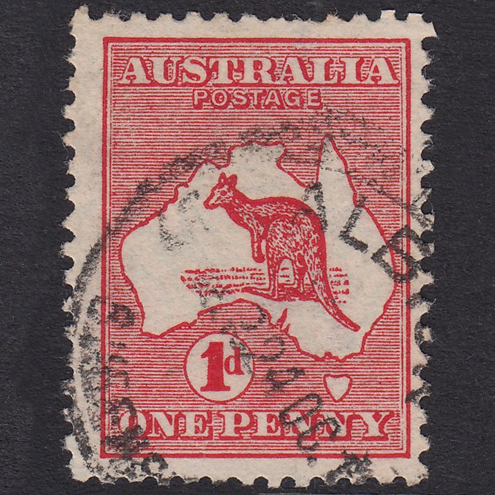 AUSTRALIA 1913 1d Carmine Kangaroo SG2b GU Albion CDS