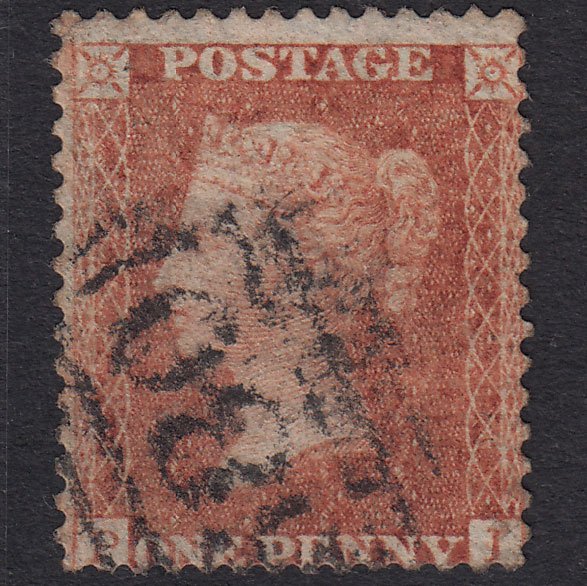 GB QV 1856 1d Red-Brown Plate 37 SG29-C8(1) PI GU St Ives 680