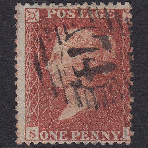 GB QV 1856 1d Red-Brown Plate 38 SG29-C8(1) SL FU London D&S 74