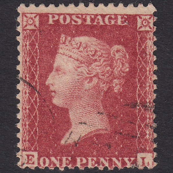 GB QV 1857 1d Rose-Red Plate 47 SG40-C10(1) EL FU Light Cancel