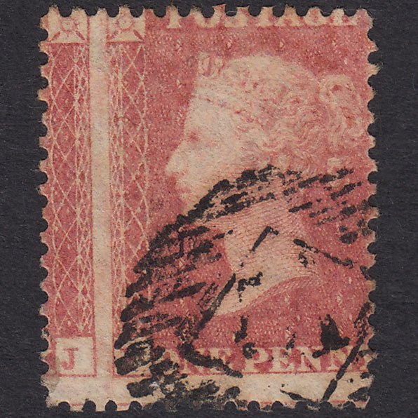 GB QV 1861 1d Pale Rose-Red Plate R15 SGC13(2) FK GU London Huge Misperf