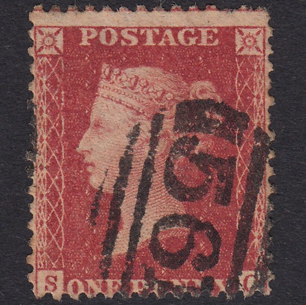 GB QV 1857 1d Rose-Red Plate 60 SG40-C10(1) SC GU Newport 561