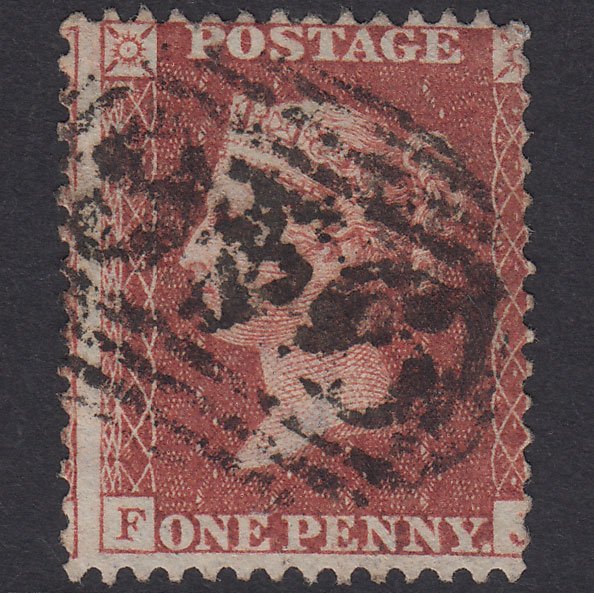 GB QV 1856 1d Red-Brown Plate 43 SG29-C8(1) FJ GU Middlesborough 946